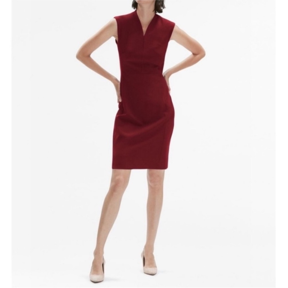 MM Lafleur Adita Sheath Dress Pomegranate Burgundy 16